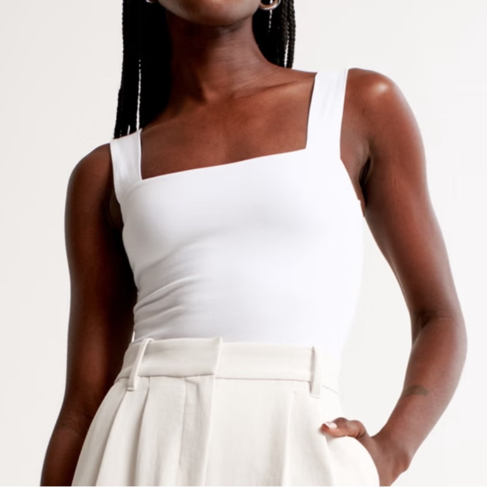 Abercrombie Women’s White Tank Bodysuit sz L